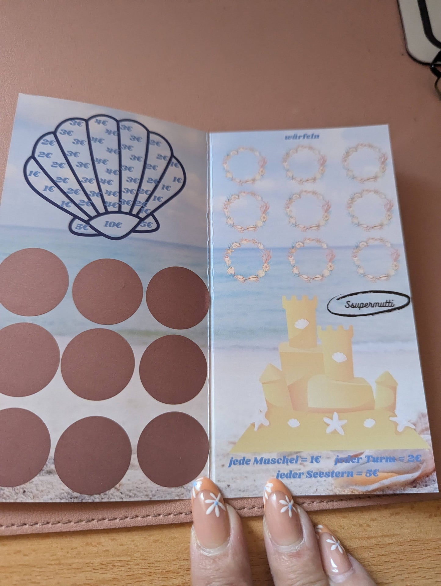 Klappkarte Muscheln sammeln