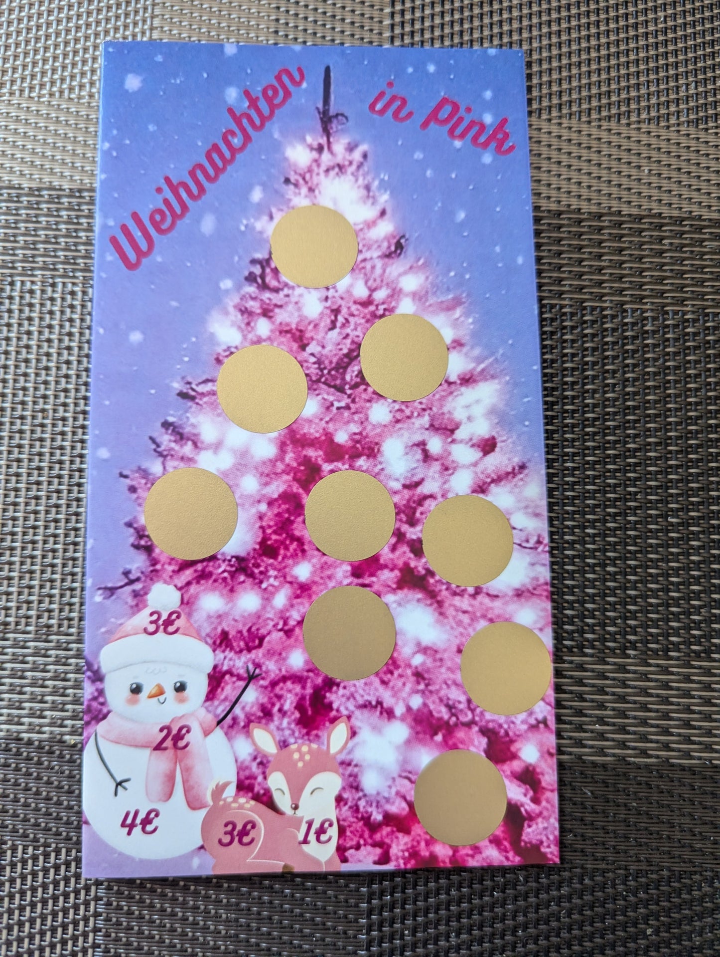 Klappkarte Weihnachten in Pink