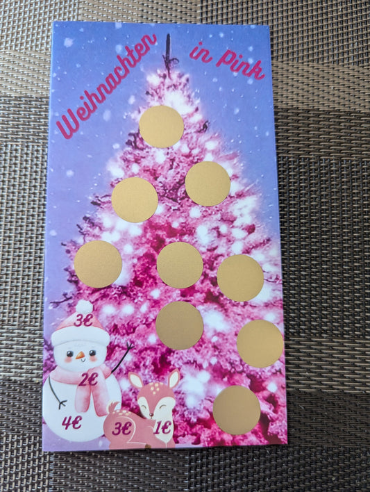 Klappkarte Weihnachten in Pink
