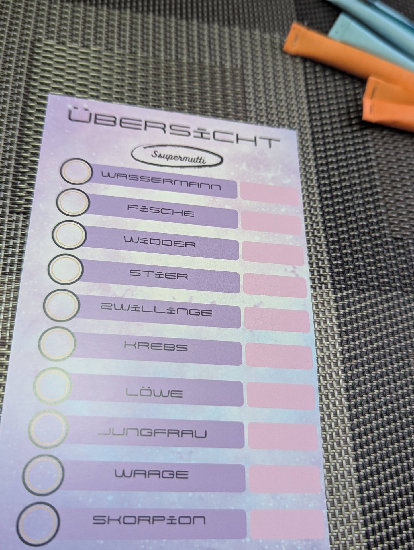 Mini - Jahreschallenge Sternzeichen