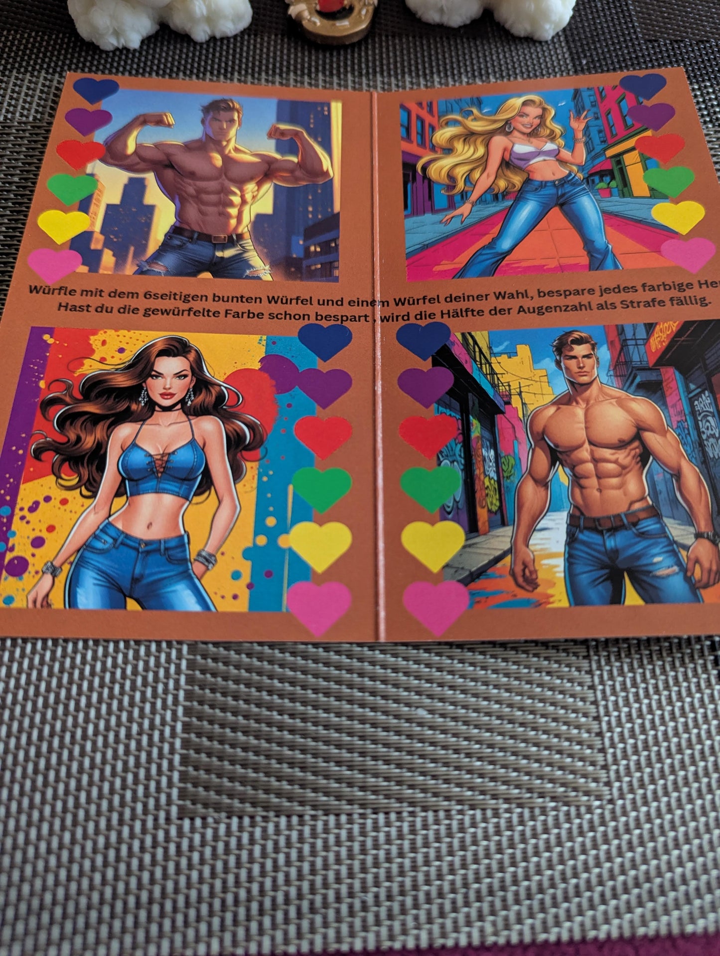 Klappkarte Colored Hearts